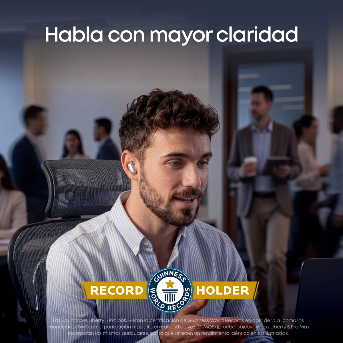 soundcore Liberty 5 Pro | Auriculares con cancelación de ruido para llamadas claras