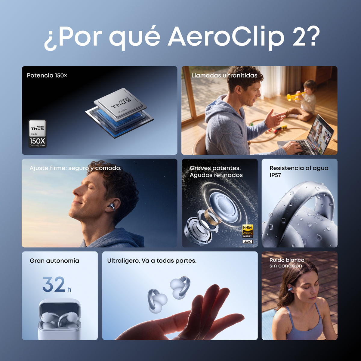 Aeroclip 2 |  Auriculares con clip certificados por Guinness para llamadas nítidas