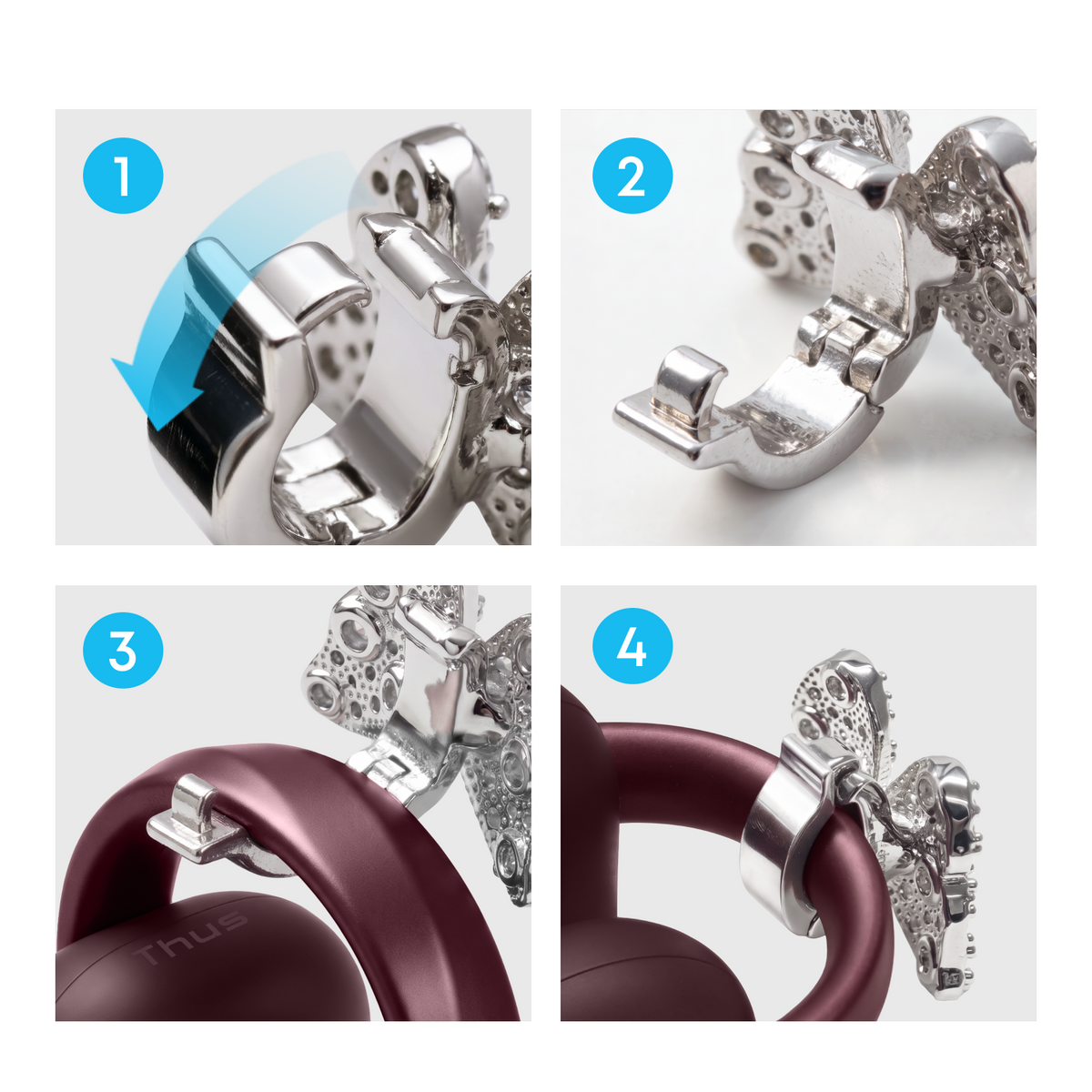 Elegante accesorio con motivo de copo de nieve | Diseño exclusivo para el soundcore AeroClip 2