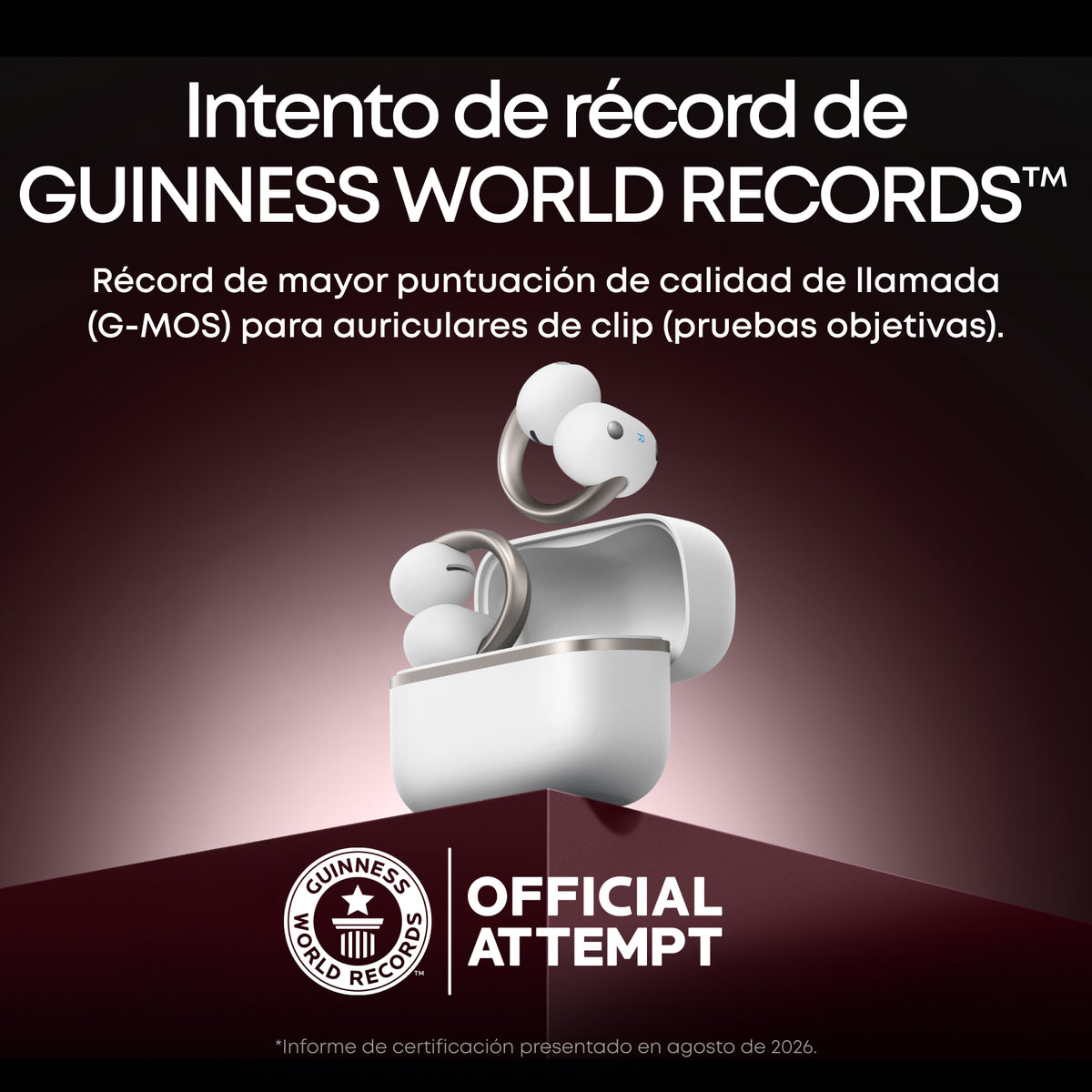 Aeroclip 2 |  Auriculares con clip certificados por Guinness para llamadas nítidas