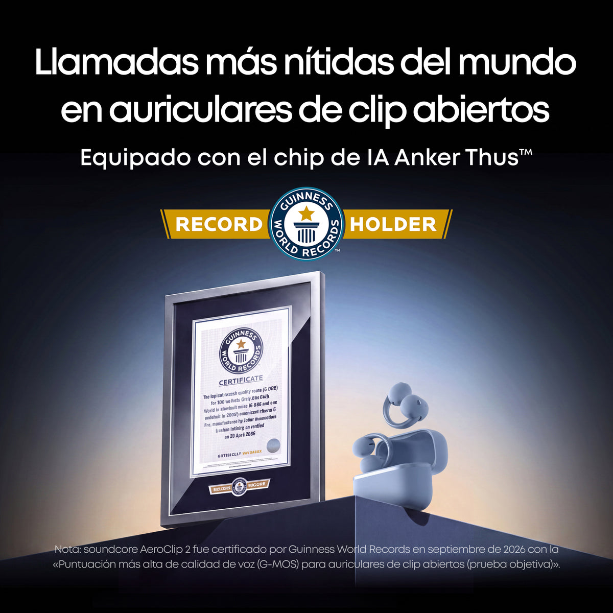 Aeroclip 2 |  Auriculares con clip certificados por Guinness para llamadas nítidas