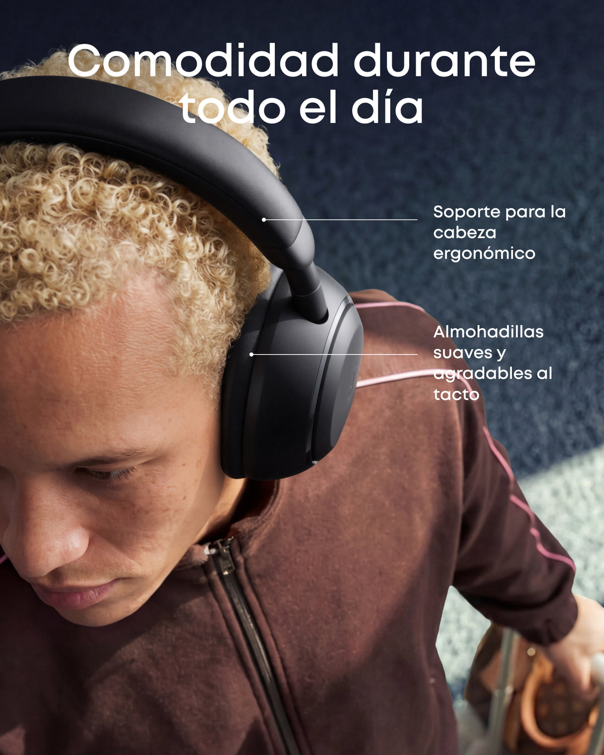 Nuevo—Soundcore Space 2 | Cómodos auriculares con cancelación de ruido para llevar puestos todo el día