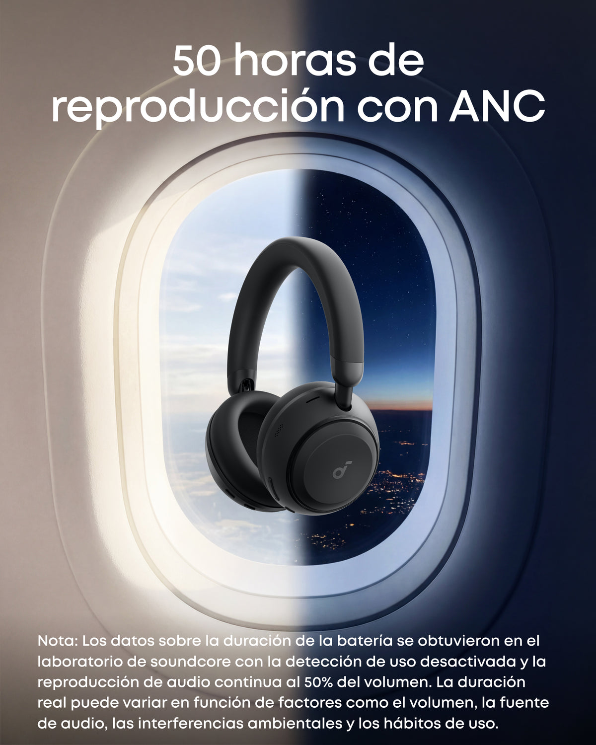 Nuevo—Soundcore Space 2 | Cómodos auriculares con cancelación de ruido para llevar puestos todo el día