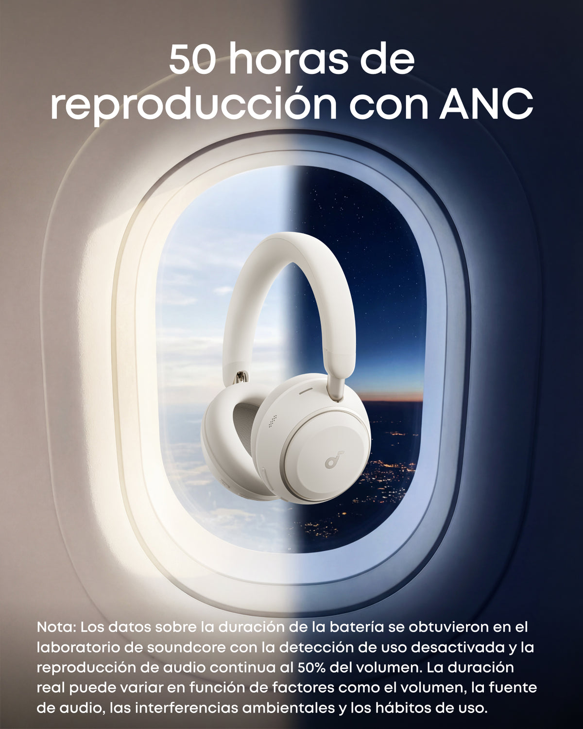 Nuevo—Soundcore Space 2 | Cómodos auriculares con cancelación de ruido para llevar puestos todo el día