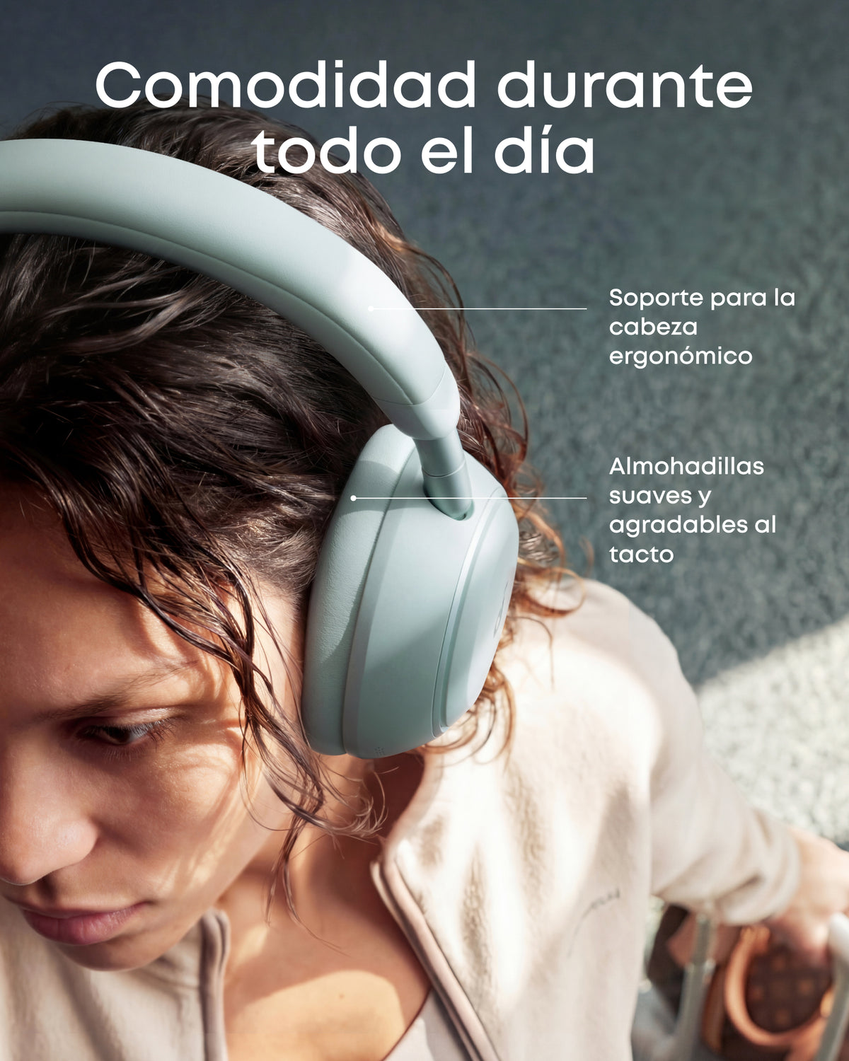 Nuevo—Soundcore Space 2 | Cómodos auriculares con cancelación de ruido para llevar puestos todo el día