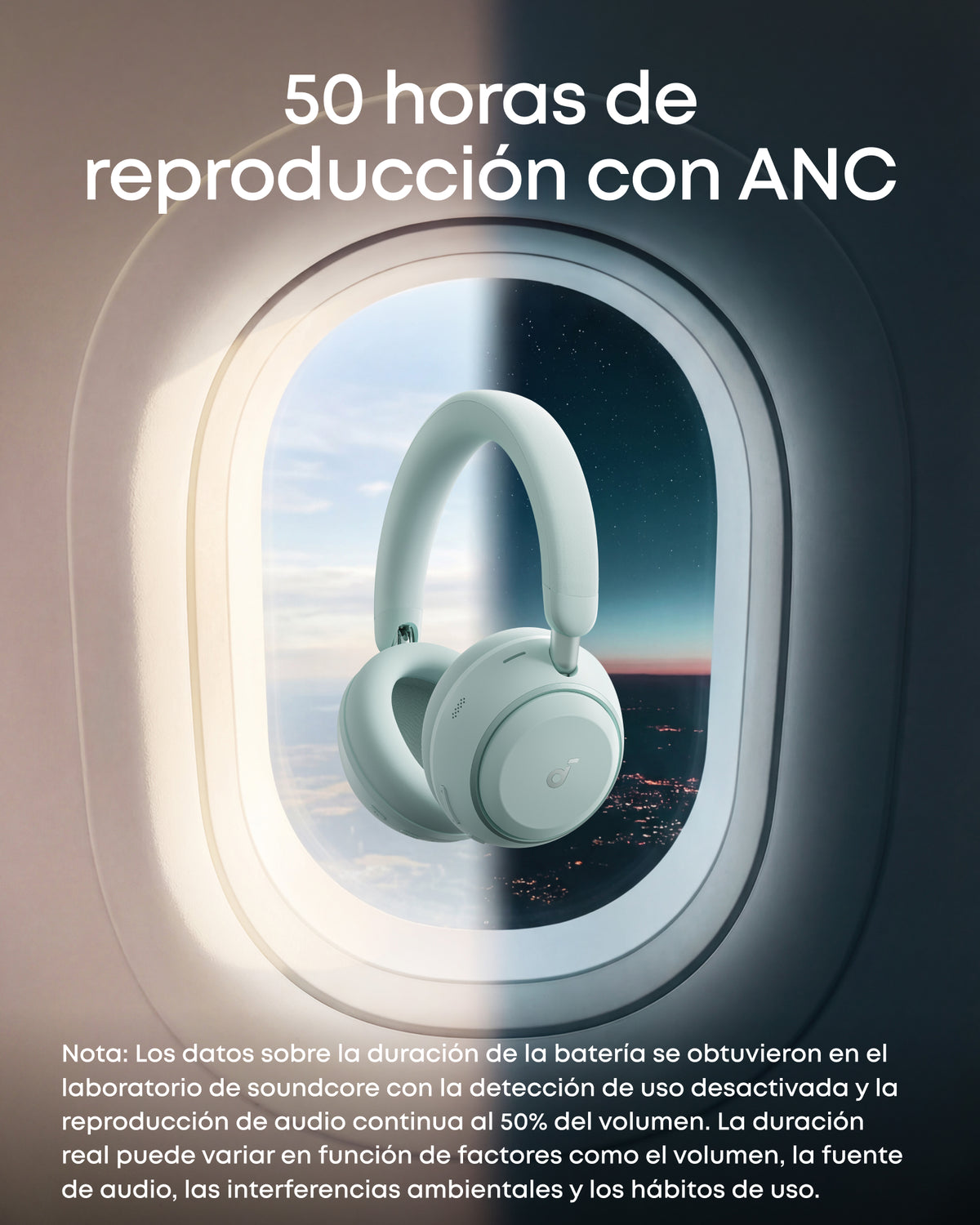 Nuevo—Soundcore Space 2 | Cómodos auriculares con cancelación de ruido para llevar puestos todo el día