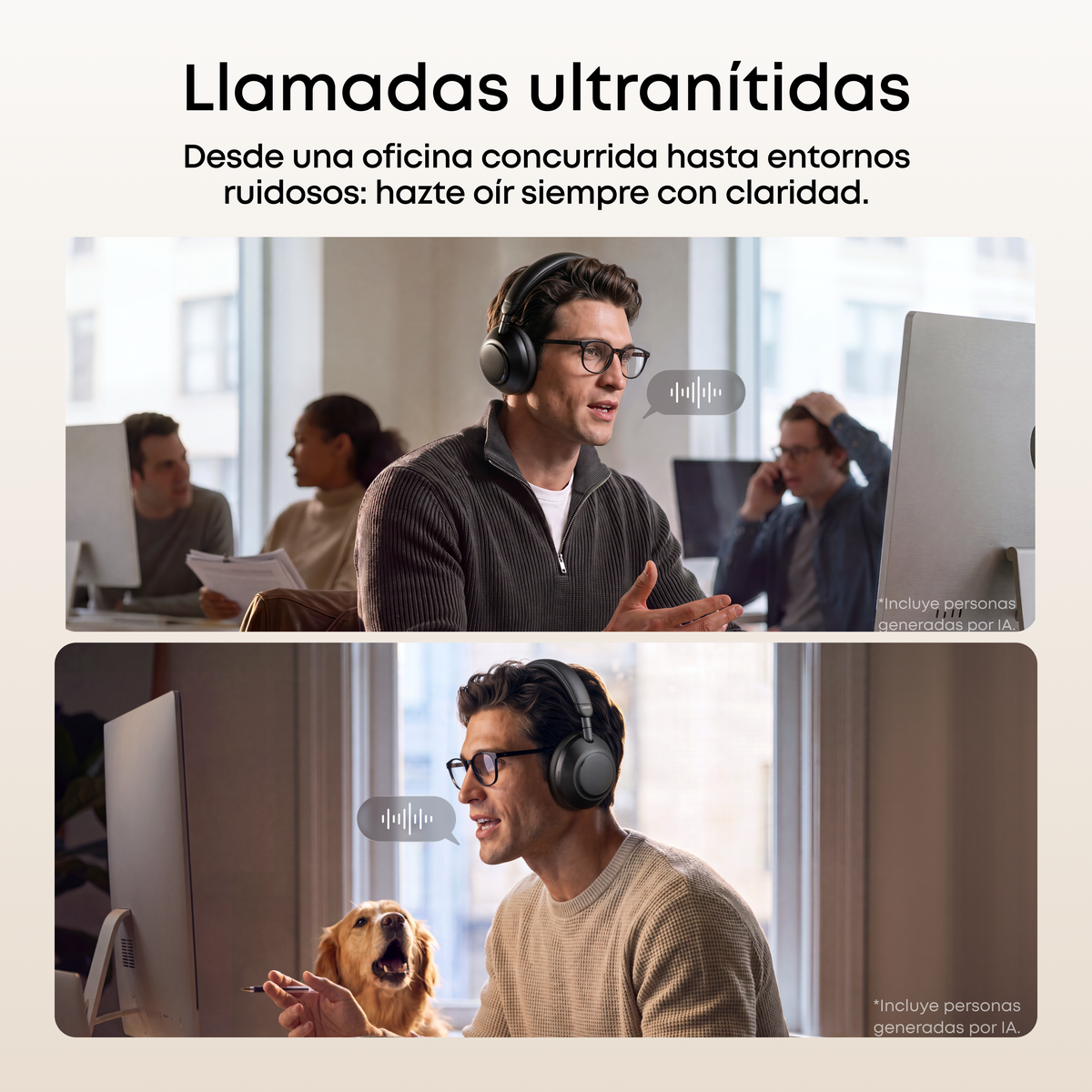Space 2 Pro | Auriculares circumaurales con tecnología Thus™ AI para llamadas nítidas