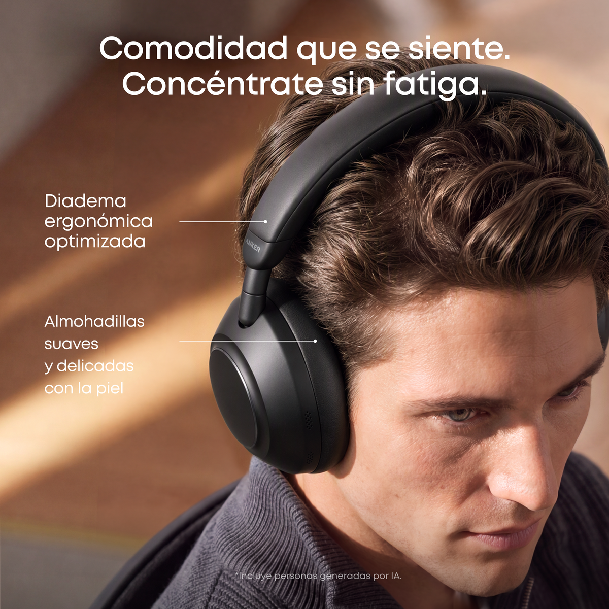 Space 2 Pro | Auriculares circumaurales con tecnología Thus™ AI para llamadas nítidas