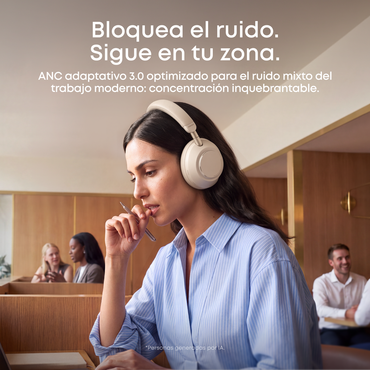 Space 2 Pro | Auriculares circumaurales con tecnología Thus™ AI para llamadas nítidas