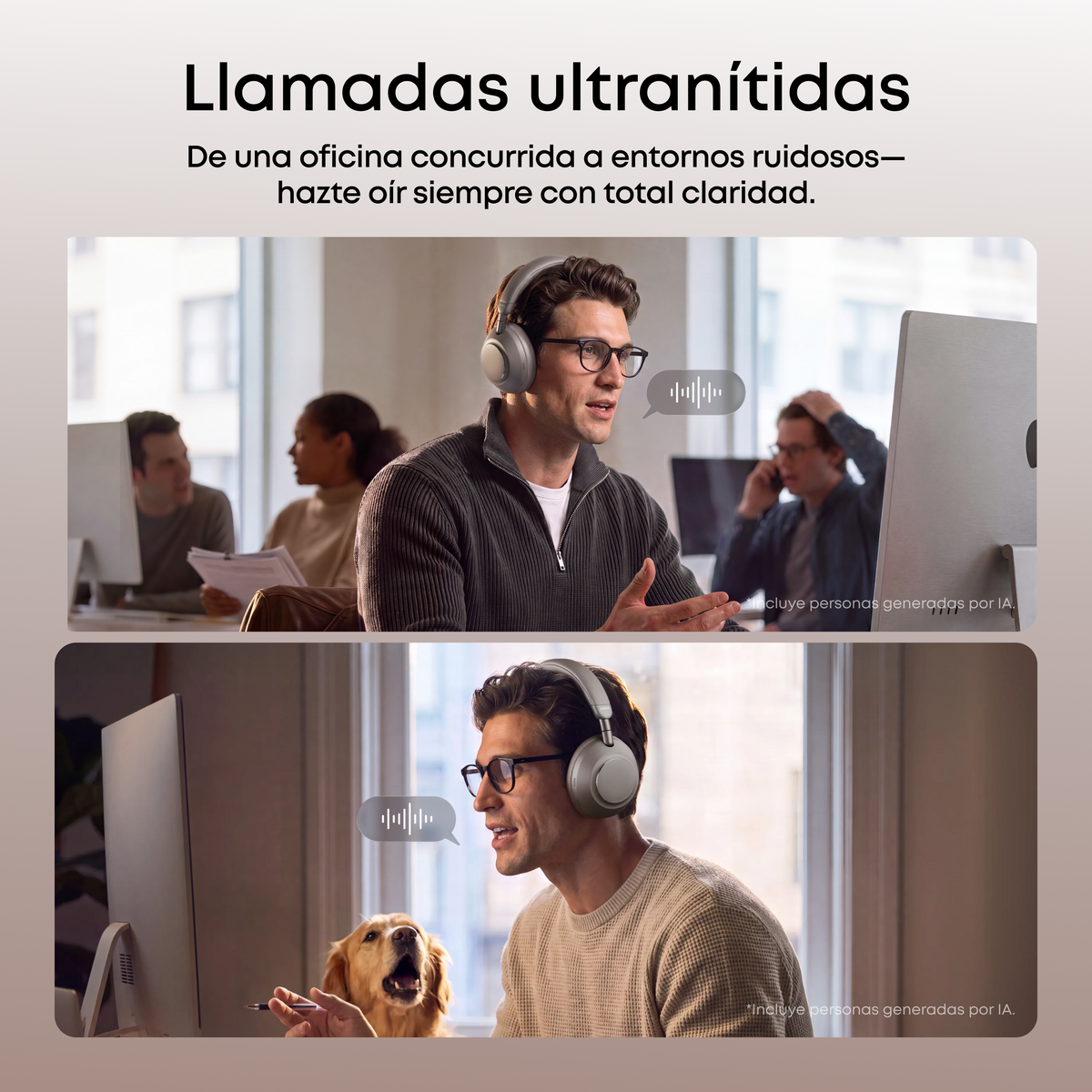 Space 2 Pro | Auriculares circumaurales con tecnología Thus™ AI para llamadas nítidas
