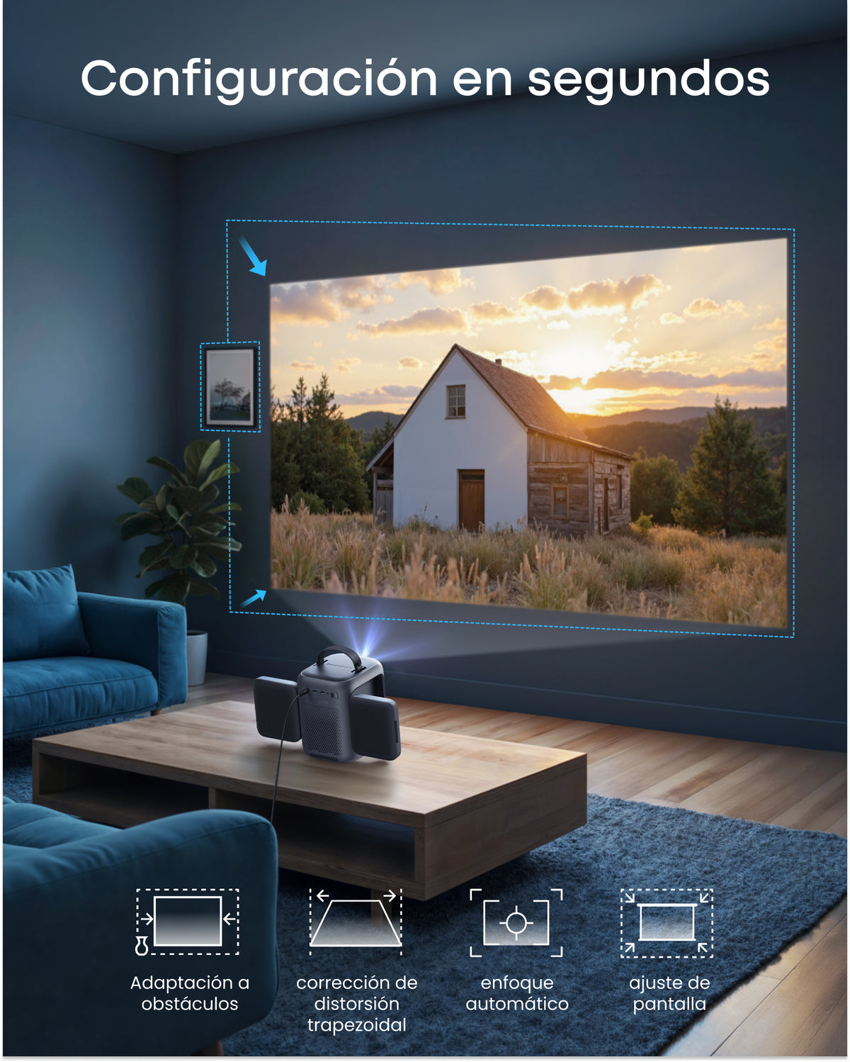 soundcore Nebula P1i | Proyector inteligente con altavoces giratorios