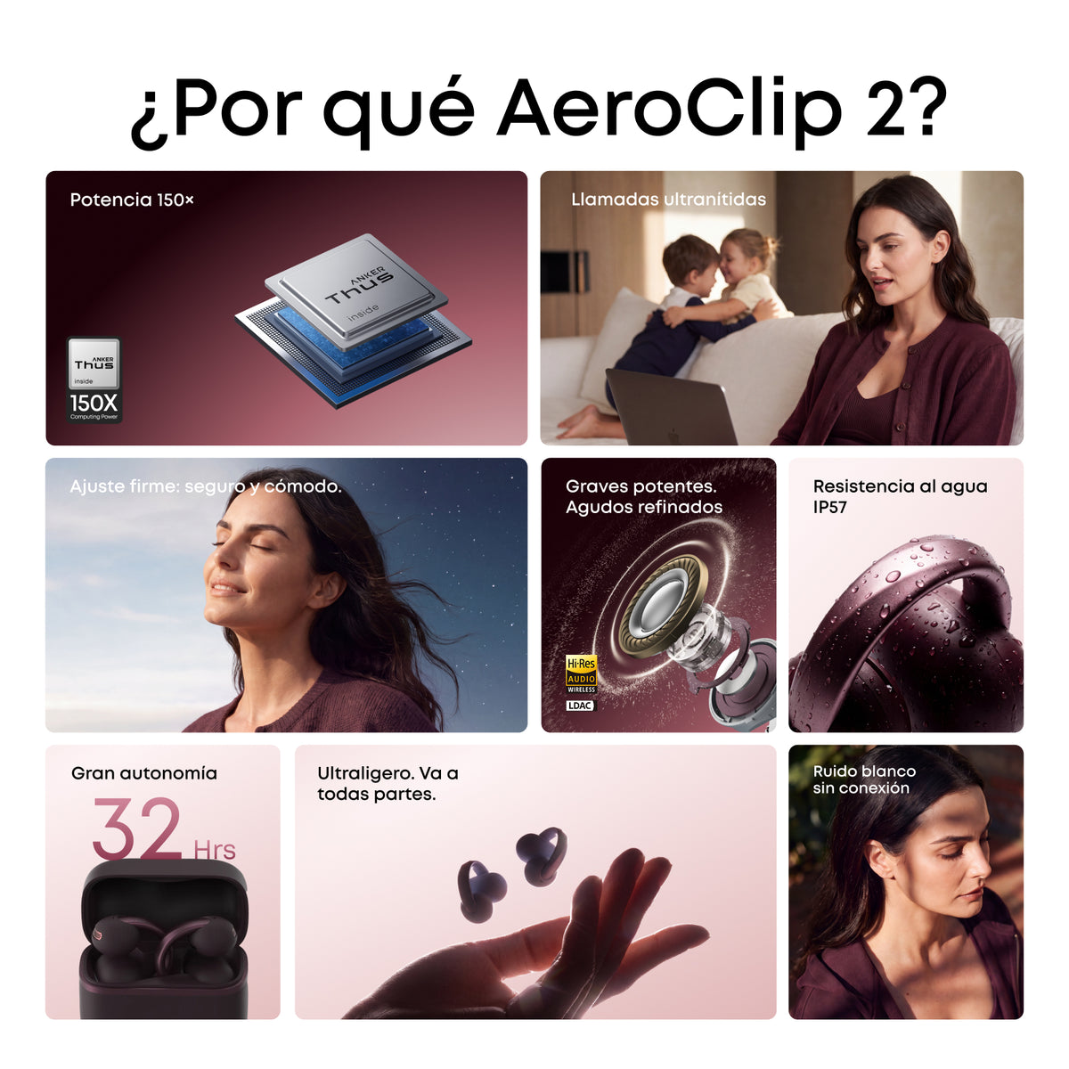 Aeroclip 2 |  Auriculares con clip certificados por Guinness para llamadas nítidas